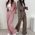 Enyami Boutique Spring Fall New Fashion 3XL Office Leisure Blazer Tops Pants Suit Ladies Casual Co Ord Matching Sets