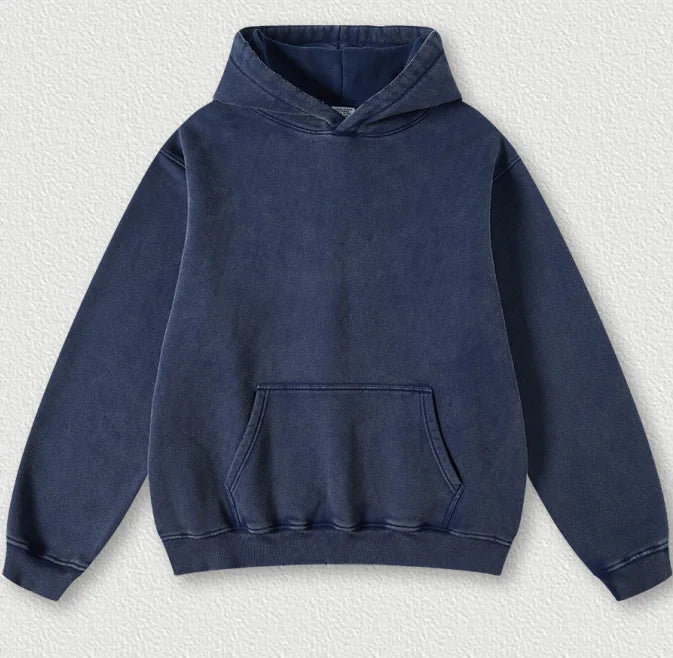 Washed Color Hoodies 355g Fleece Hoodies 42% Cotton Design Own Logo Colorful Men's Long Sleeve Wear Hoodies