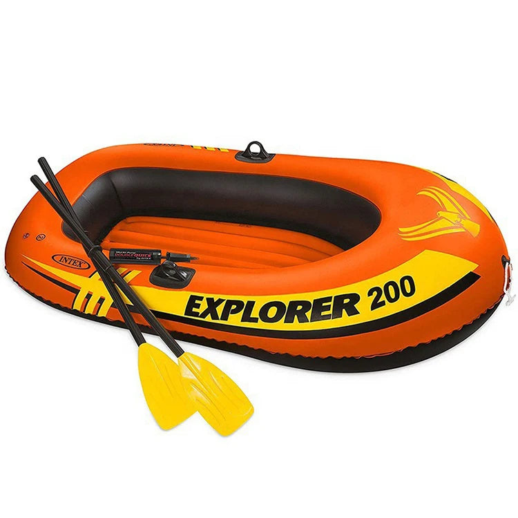 Folding Inflatable 2 Seat PVC Air Kayak PVC Rowing Rafting Boat for Lake and River Drifting With Paddle Accessory