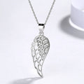 Trendy 925 Sterling Silver Diamond Angel Wing Pendant Necklace Women Simple Wing Pendant Necklace