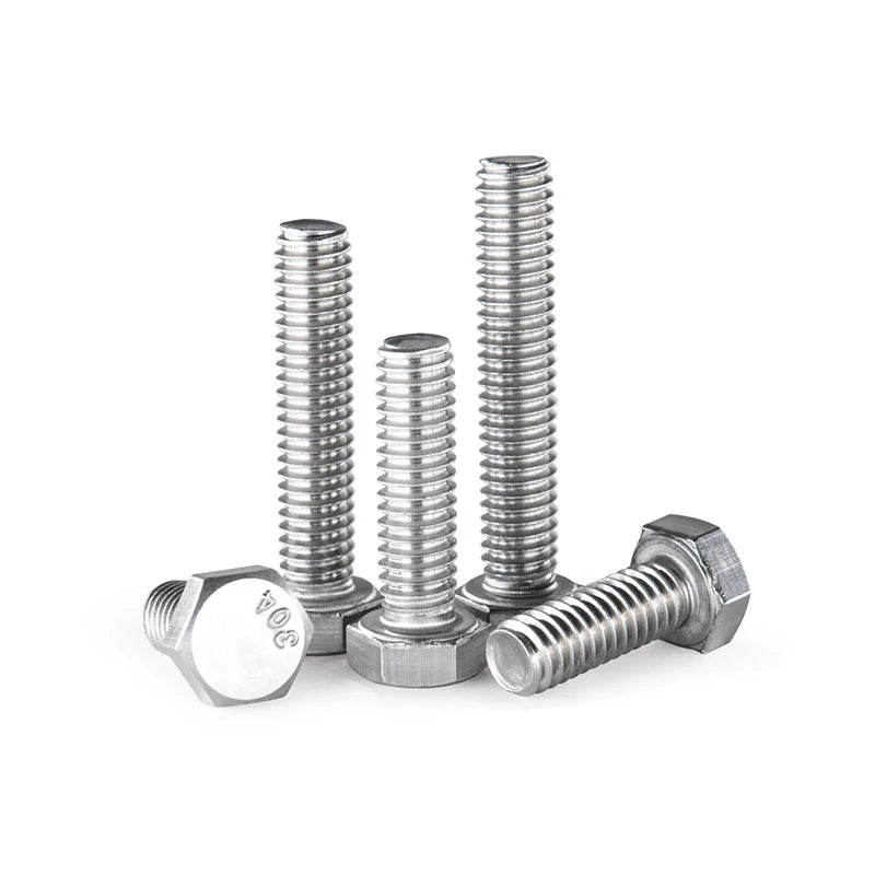 Excavator Bulldozer DIN 933 Bolts M2-M12 Stainless Steel SS304 Plain Finish Customized Hex Flat Head & Hexagon Head Cap Screws