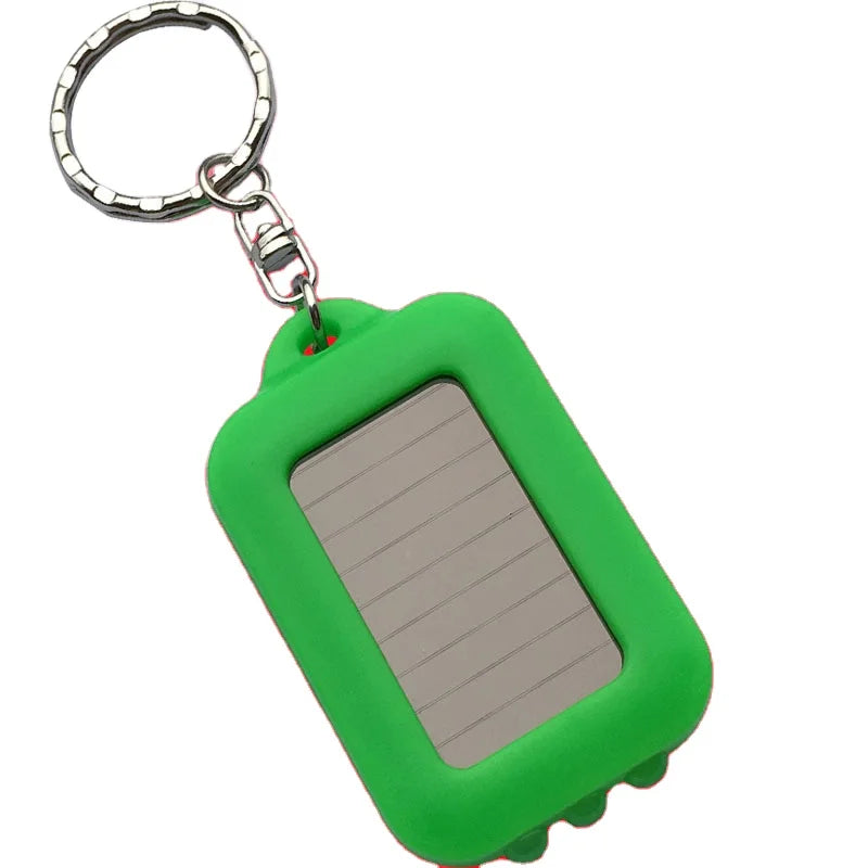 Led Solar Flashlight Keychain Solar Energy On-off Keyring Switch Mini Solar Power Key Chain