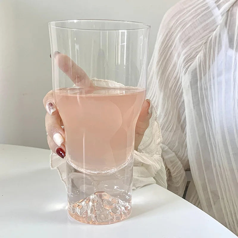 Fuji Glass High Appearance Level INS Wind Iceberg Glass Large Capacity Watch Mountain Beer Glass Soda Bubble Water Cup