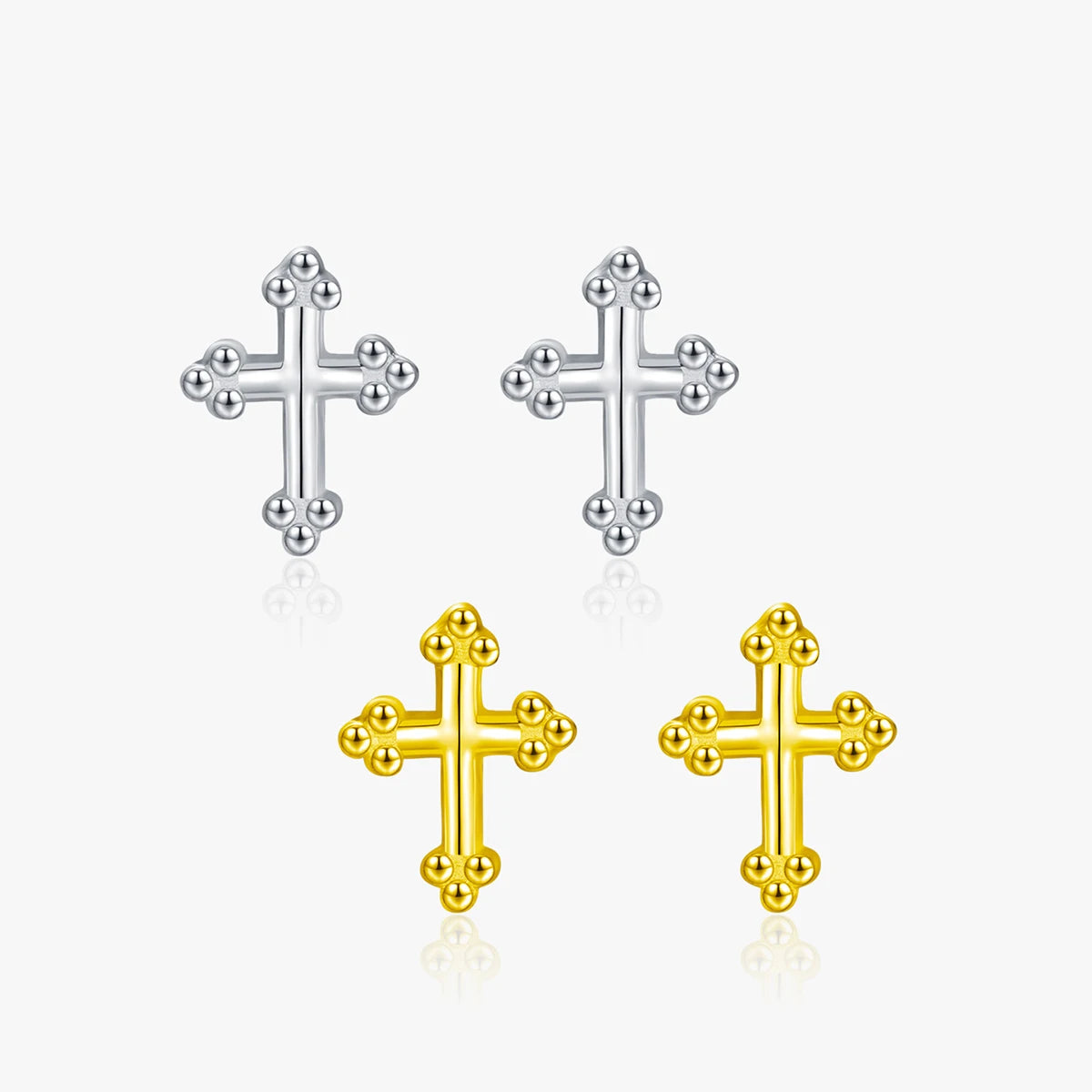 New Design Cross Stud Earring S925 Trendy Rhodium Plated 18K Gold Plated Stud Earrings for Woman Girls Gifts