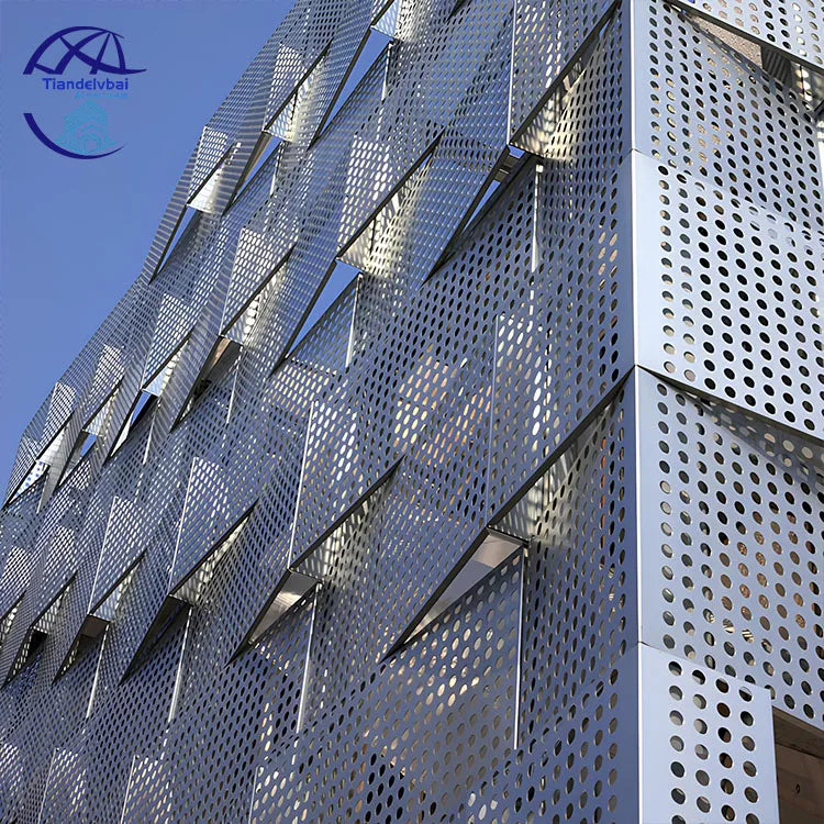 Modern Design Fluorocarbon Perforated Aluminum Veneer Decorative Wall Cladding for Mall Villa Exterior Hall Applications