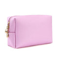 BSCI Factory Custom Logo Double Zipper Waterproof PU Leather Pouch Solid Pattern Fashionable Runwin Cosmetic Bag Travel