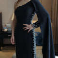 Jancember SZ389 Asymmetric Soft One Shoulder Party Women's Long Evening Prom Dresses