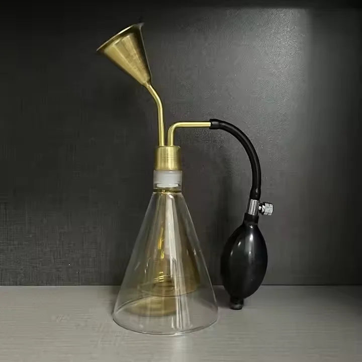 300ml Double Glass Smell Brass Perfume Fragrance Essential Oil Display Device