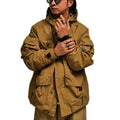Custom Men's Coated Windbreaker Jackets Nylon Eco-Friendly Lightweight Outdoor Loose Multiple Pocket Waterproof Hooded Cartoon