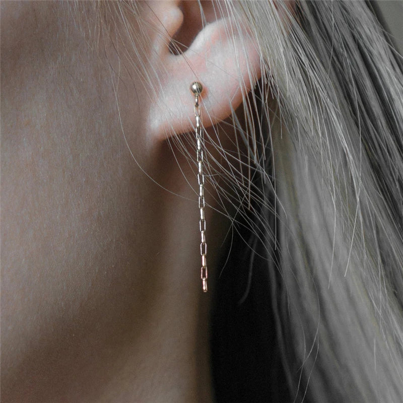 14K Gold Filled Jewelry Earrings Long Earrings Handmade Gold Jewelry Minimalism Brincos Boho Earrings