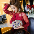 LEB1169 Wedding Bridal Prom Rhinestone Purses Women Bead Crystal Clutch Evening Bags
