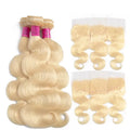 Wholesale Bundles 613 100% Virgin Brazilian Human Hair Blonde 613 Bundles with Closure Lace Frontal Extensions for Black Women