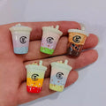 Boba Tea Cup Drink Resin Flat Back Cabochon Slime Charms Earrings Pendant Necklace Keychain DIY Jewelry Making
