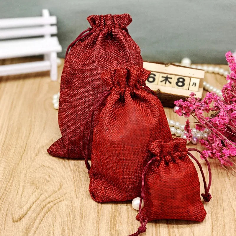 Wholesale Drawstring Linen Storage Bag for Jewelry for Gift Packaging and Textile Storage