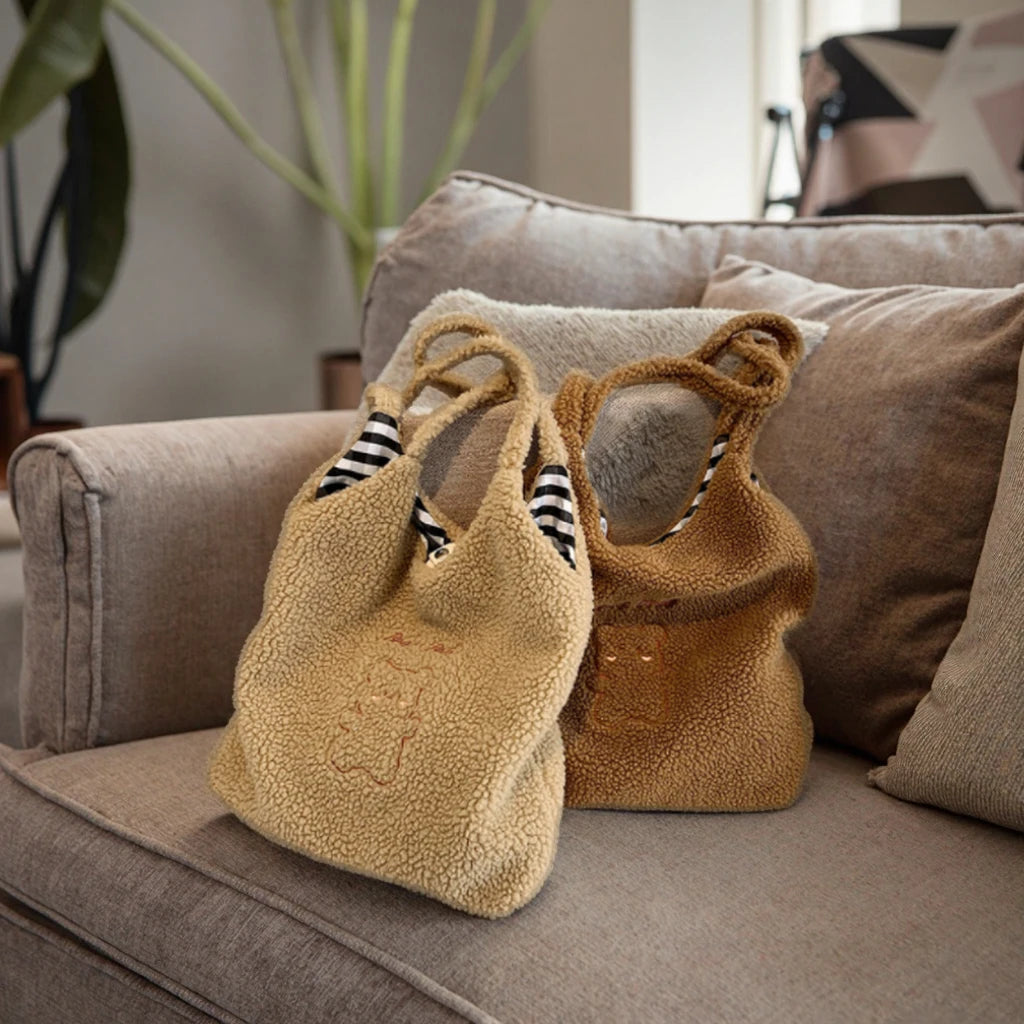Ready to Ship Fashion New Creative Women's Shoulder Bag Large Capacity Plush Soft Cloth Handbag