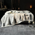 Factory Animal Print Blanket Double Layer Imitation Fur Blanket Super Soft Luxury Blanket