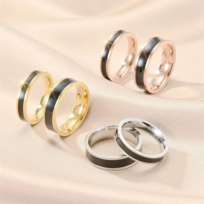 Light Luxury Fashion Stainless Steel Dripping Ring Master Temperament All-match Couple Ring Ring Simple Casual Hand Jewelry