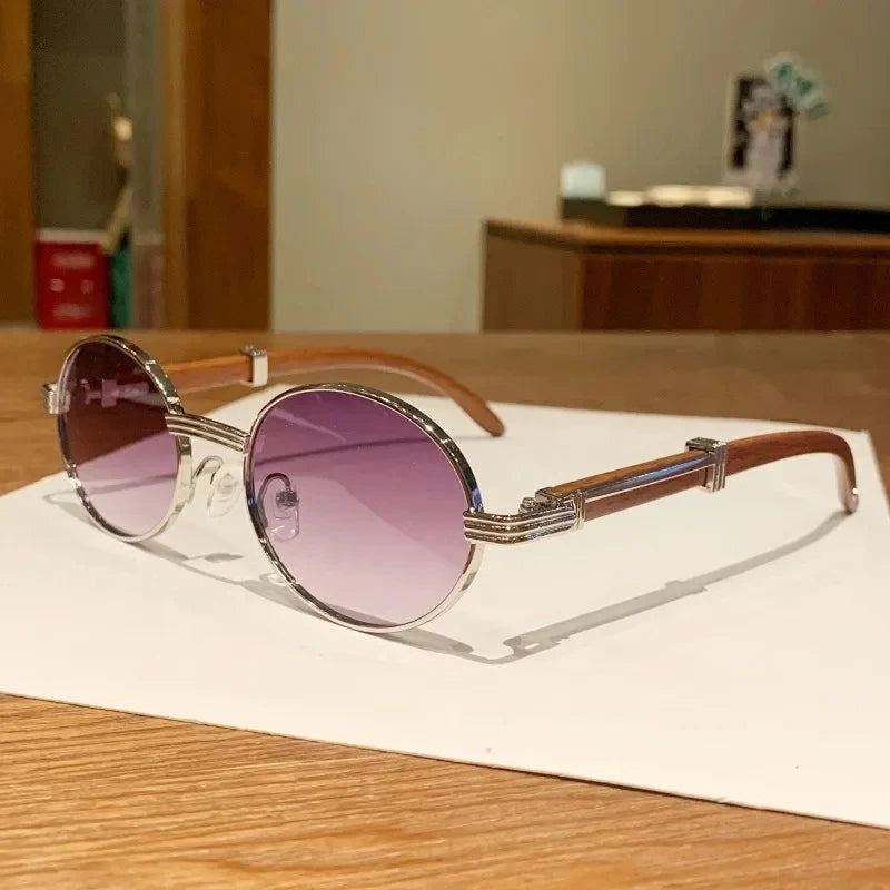 Vintage Round Luxury Sunglasses Women Men Small Frame Oval Sun Glasses Female Classic Black Lens UV400Shades Eyewear Oculos