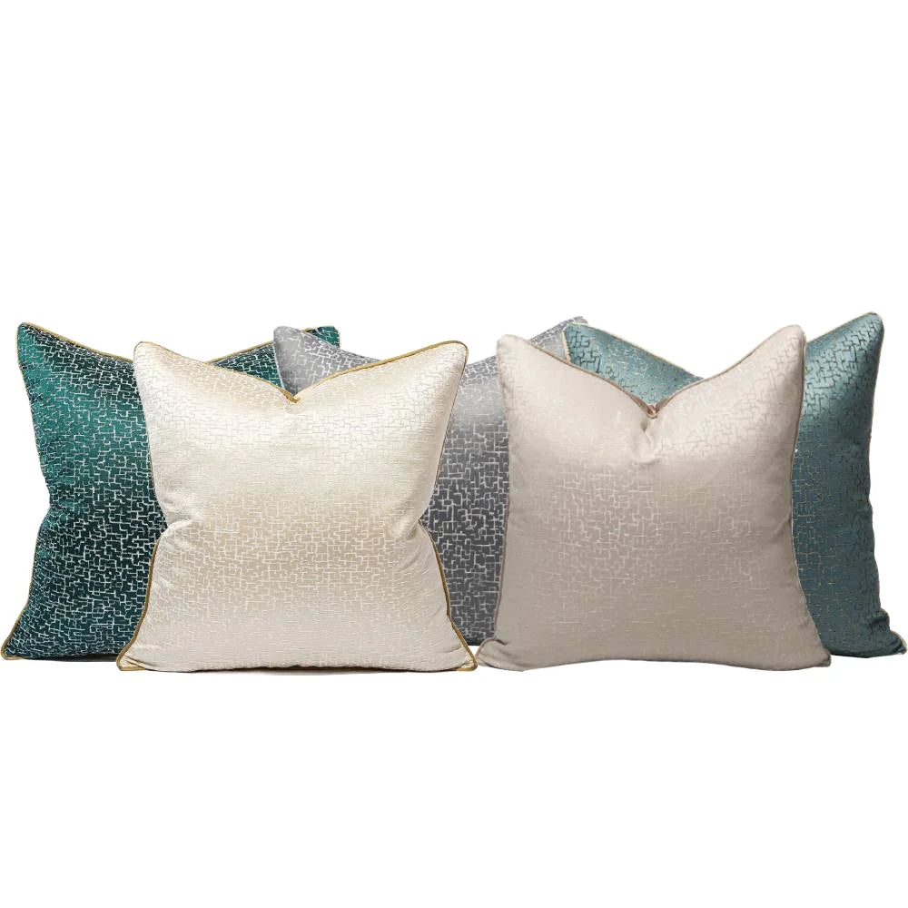 Wholesale Luxury Modern Jacquard Cushion Cover Custom White Green Grey Polyester Throw Pillow for Home for Living Room Sofa
