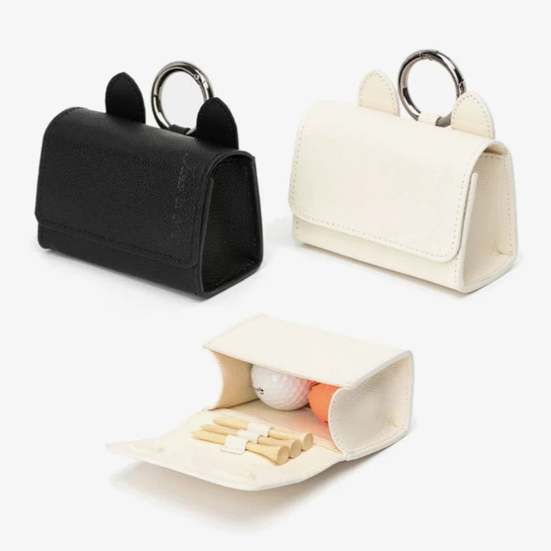 Factory Wholesale Golf Ball Holder PU Leather Custom Golf Ball Pouch Golf Ball Waist Bag for Women
