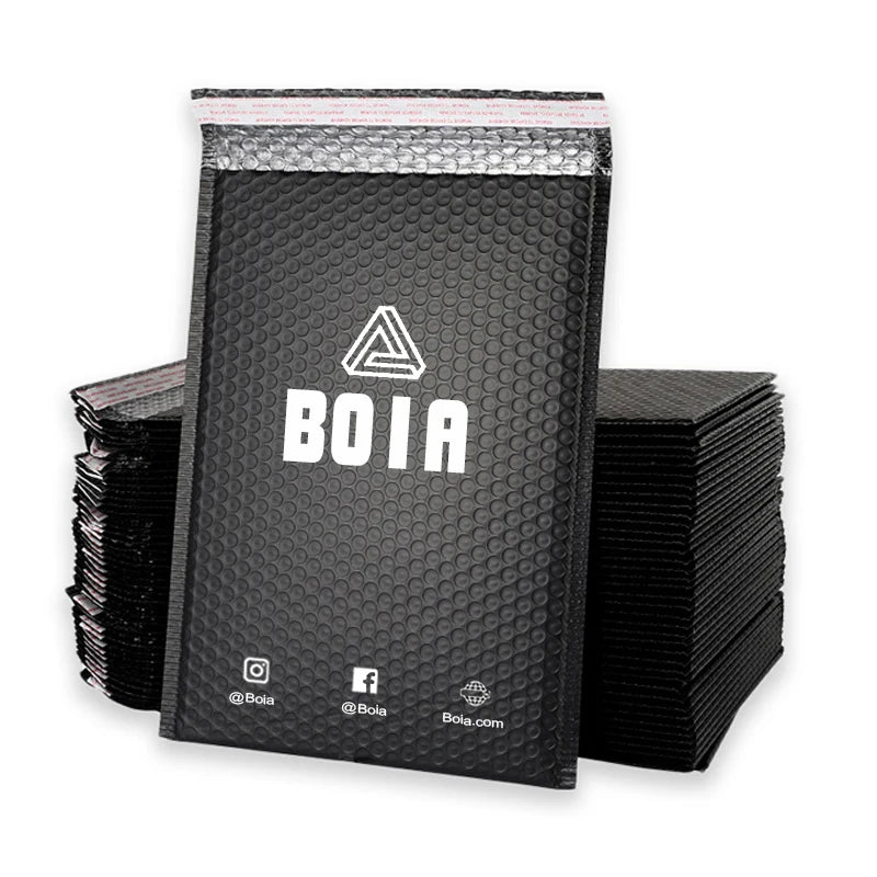 Matte Black Poly Bubble Packaging Padded Mailer Eco Low Moq Shipping Envelop Bag Own Logo Printed