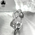VAF New Design Minimalist Men Biker Chain Link Rings Stainless Steel Punk Ring Bague En Acier Inoxydable