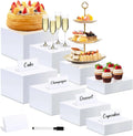 Versatile Size Acrylic Display Racks for Durable Buffet Table Risers Set 4 Sizes Stackable Design for Retail Store Trade Display
