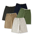 Men's Vintage Fatigue Shorts 100% Cotton Ripstop Loose Fit Workwear Shorts with Patch Pockets Elastic Waist for Casual Summer