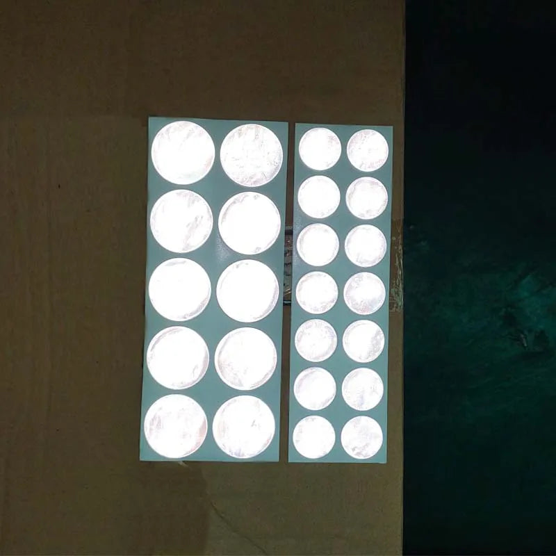 High Visible PVC Reflective Round Dot Adhesive Reflector Decals Stickers for Kids Bag Backpack Bike Bicycling Motorcycle Helmet