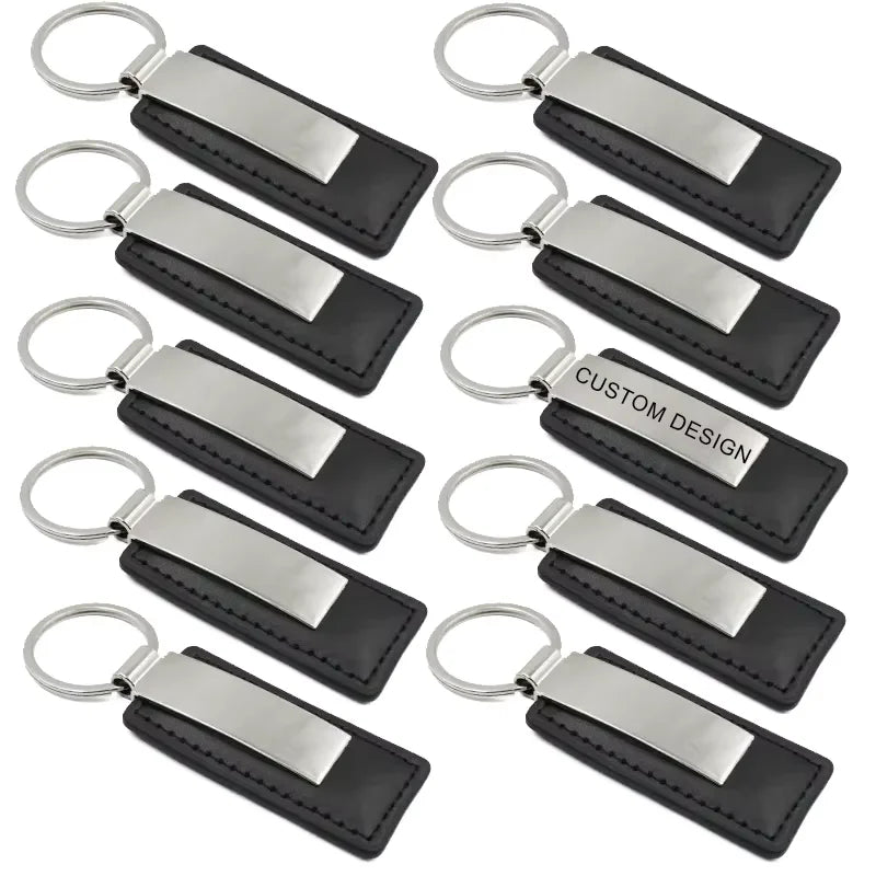 Irregular Shape Foldable Leather Keychains with Letterpress Printing for Graduation and DIY Projects