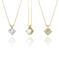 1ct 2ct Fine Jewelry 925 Silver Pendants Charm Square Women Moissanite Pendant Necklace