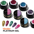 JTING Full 12 Colors Nail Art Gel Glitter Platinum Painting Gel Nail Polish Uv OEM Private Label Create Your Own Brand