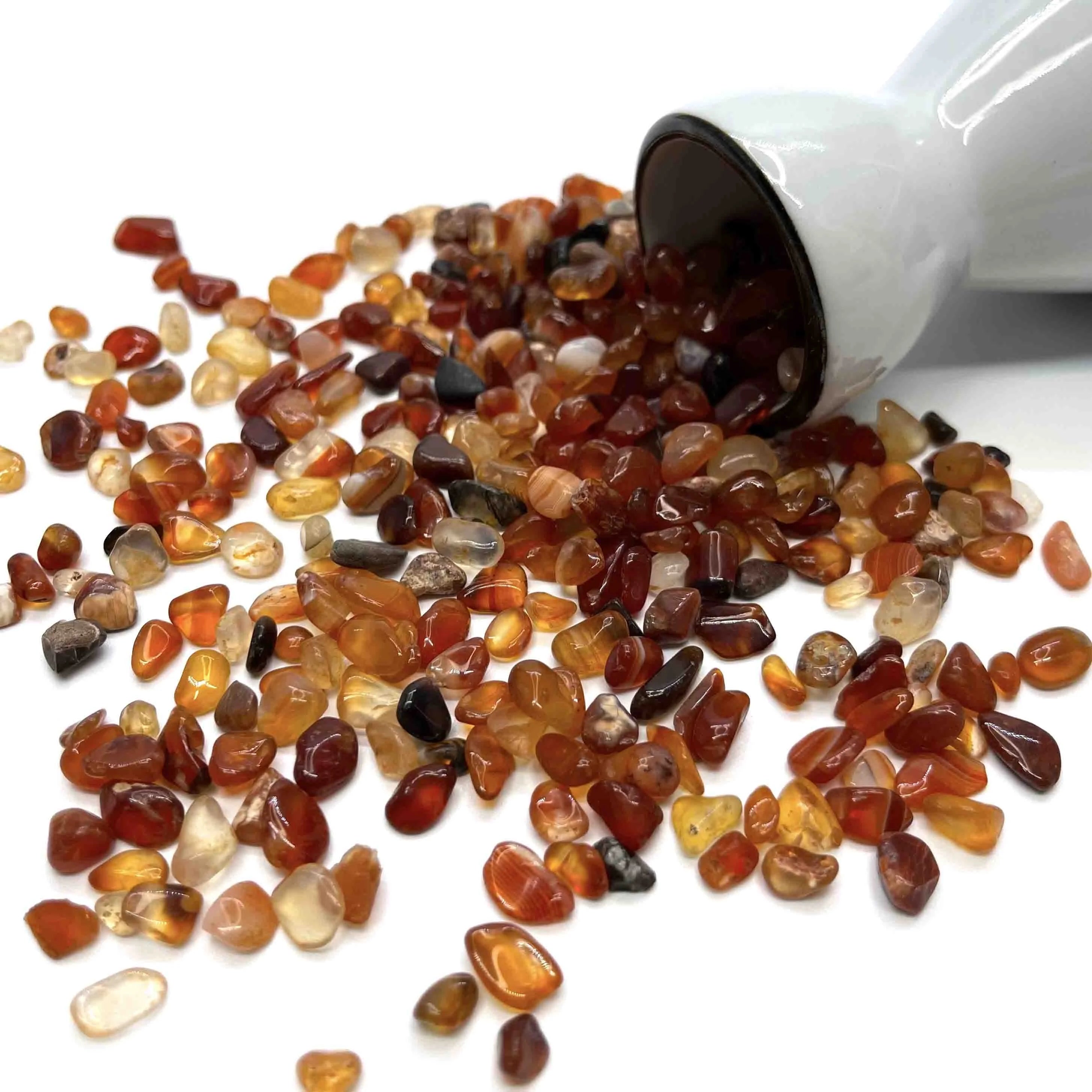 Natural Red Agate Crystal Chips Carnelian Tumbled Stone for Healing Stones