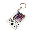 Custom Music Acrylic Keychain Blank Transparent Plastic Song Key Chain Keyring With Print Inside For Fans Promotion