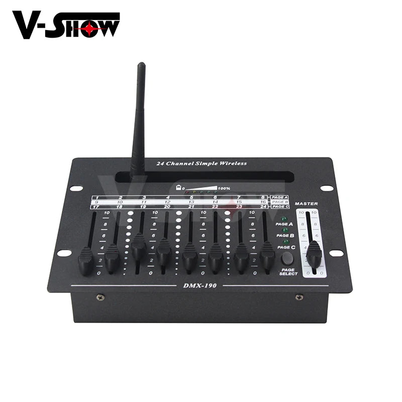 VSHOW C24BW Battery Consoler 24 Channel Wireless Dmx Controller for Dmx Battery Wireless Par Light Stage Light