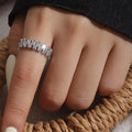 CAOSHI Wholesaler Geometric Irregular Design Cubic Zirconia Band Rings for Wedding Fashion Party Finger Rings for Women Jewelry