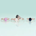 OL0897 Abiding Factory Wholesale Jewellery Rose Gold Plated Cheap Large Oval Multi Gemstone 925 Sterling Silver Rings
