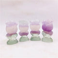 Wholesale Natural Carved Rose Quartz Flower Crystal Stone Healing Lavender Fluorite Flower for Hot Sale