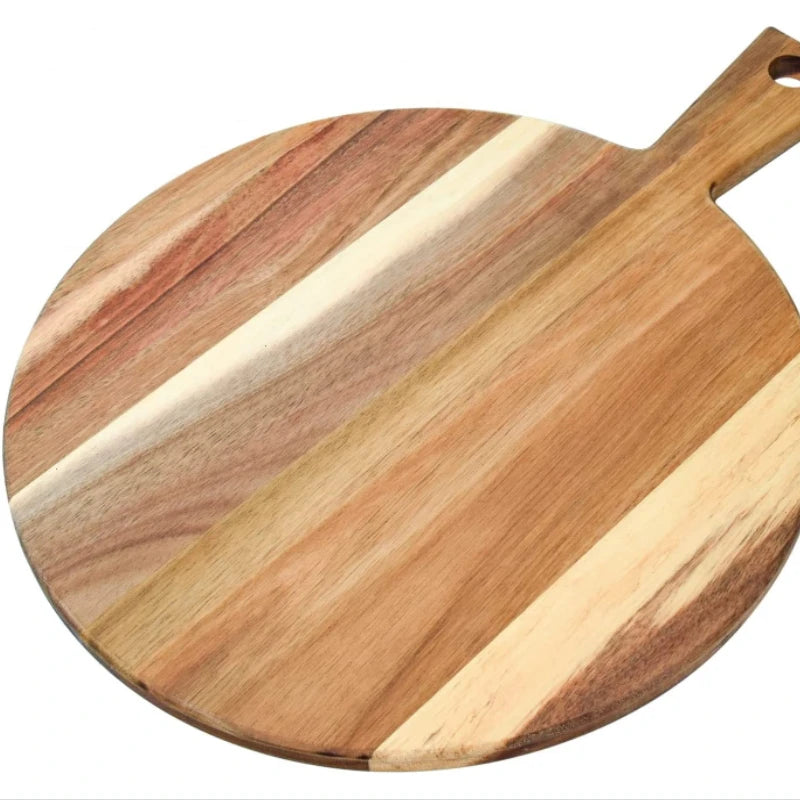 Factory Custom Acacia Wood Round Cutting Board 2.0cm Thick Sustainable Dishwasher Safe Unique Kitchen Pizza Board