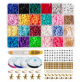 Plastic Box Jewelry Findings Tool Accessories Set Polymer 6mm Flat Clay Spacer Bead for Ankle Bracelet Necklace DIY Making Kit