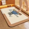 Luxury Modern Print Non-Slip Super Absorbent Eco-Friendly Machine Made Bath Mats Quick Dry Diatomaceous Earth PVC Backing