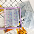 Pp Card Book Pocket Transparent Loose Leaf A5 Binder Sleeves 6 Holes Pocket Sleeves 4 Grid clear Pvc A5 Binder Photocard Sleeves
