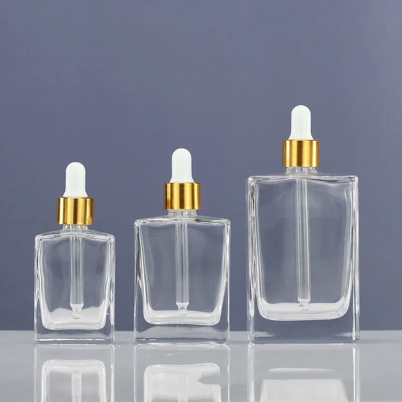 30ml 50ml 100ml Round Luxury Pump Sprayer Glass Essential Oil & Skin Care Cream Bottle with Gradient Color