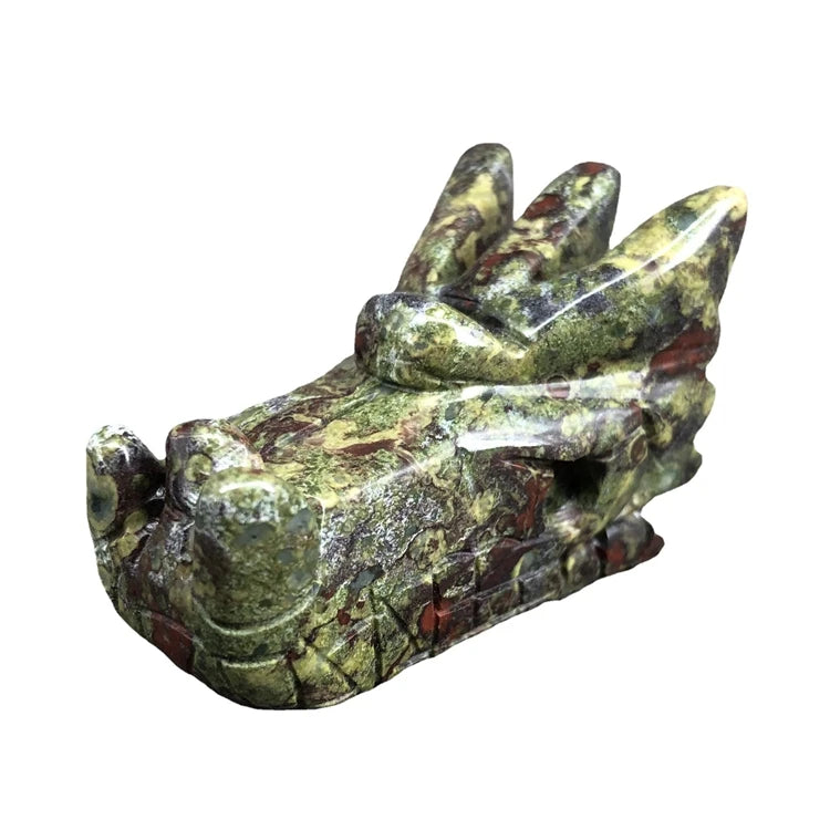 HZ Crystal Animal Carving Quartz Dragon Head Skulls Blue tiger Eye Stone Carved Crafts Gift