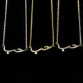 Personalized Islamic Muslim Arabic Letter Alphabet Pendant Necklaces Jewelry Love Word Zircon Arabic Love Necklace