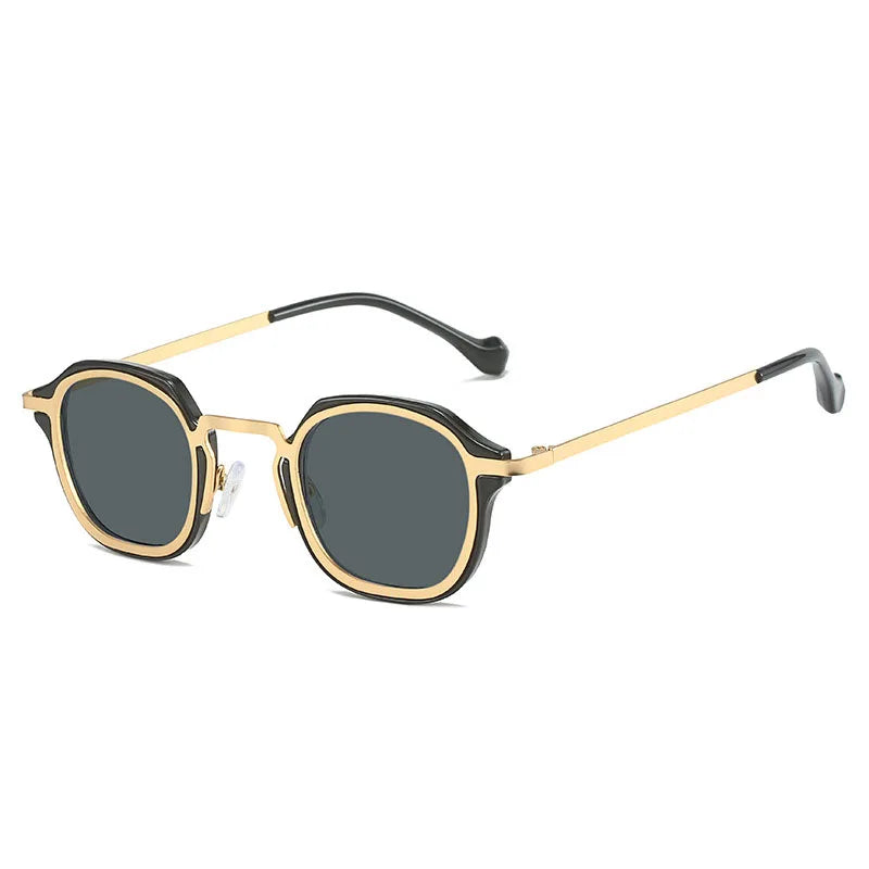 Best-Selling Retro Square Sunglasses Fashionable Unisex UV400 Blue Light Glass Steampunk Eye Protection with Metal Frame