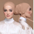 Wholesale INS Islamic Muslim Elastic Stretch Tie Back Turban Bonnet Undercaps Women's Cotton Jersey Inners Hijab Caps Made Modal