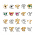 5A Dainty Gold Zircon Crystal Cartilage Tragus Non-Piercing Huggie Hoop Earrings Trendy Clip-On Jewelry for Women Girls