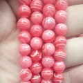 Wholesale 6-12 mm Pink Rhodochrosite Stone Loose Beads Gemstones for Jewelry Bracelet Making