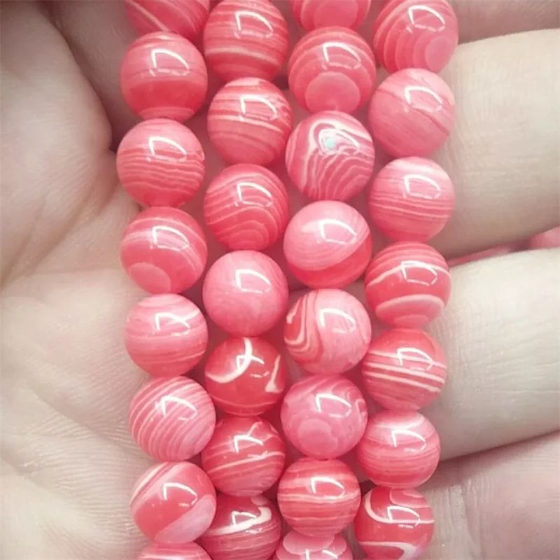 Wholesale 6-12 mm Pink Rhodochrosite Stone Loose Beads Gemstones for Jewelry Bracelet Making